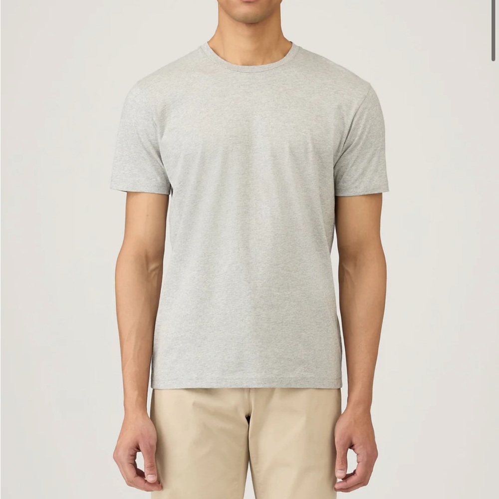 Men's sunspel riviera Crew Neck T-Shirt gray large
